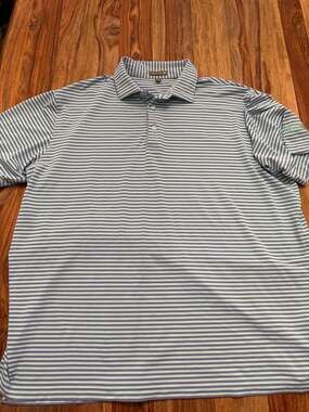 Peter Millar Summer Comfort Top of the Rock Striped Golf Polo Shirt XXL